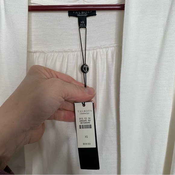 New Talbots womens open front Blouse Cream XSmall L/S BNWT - Picture 2 of 5